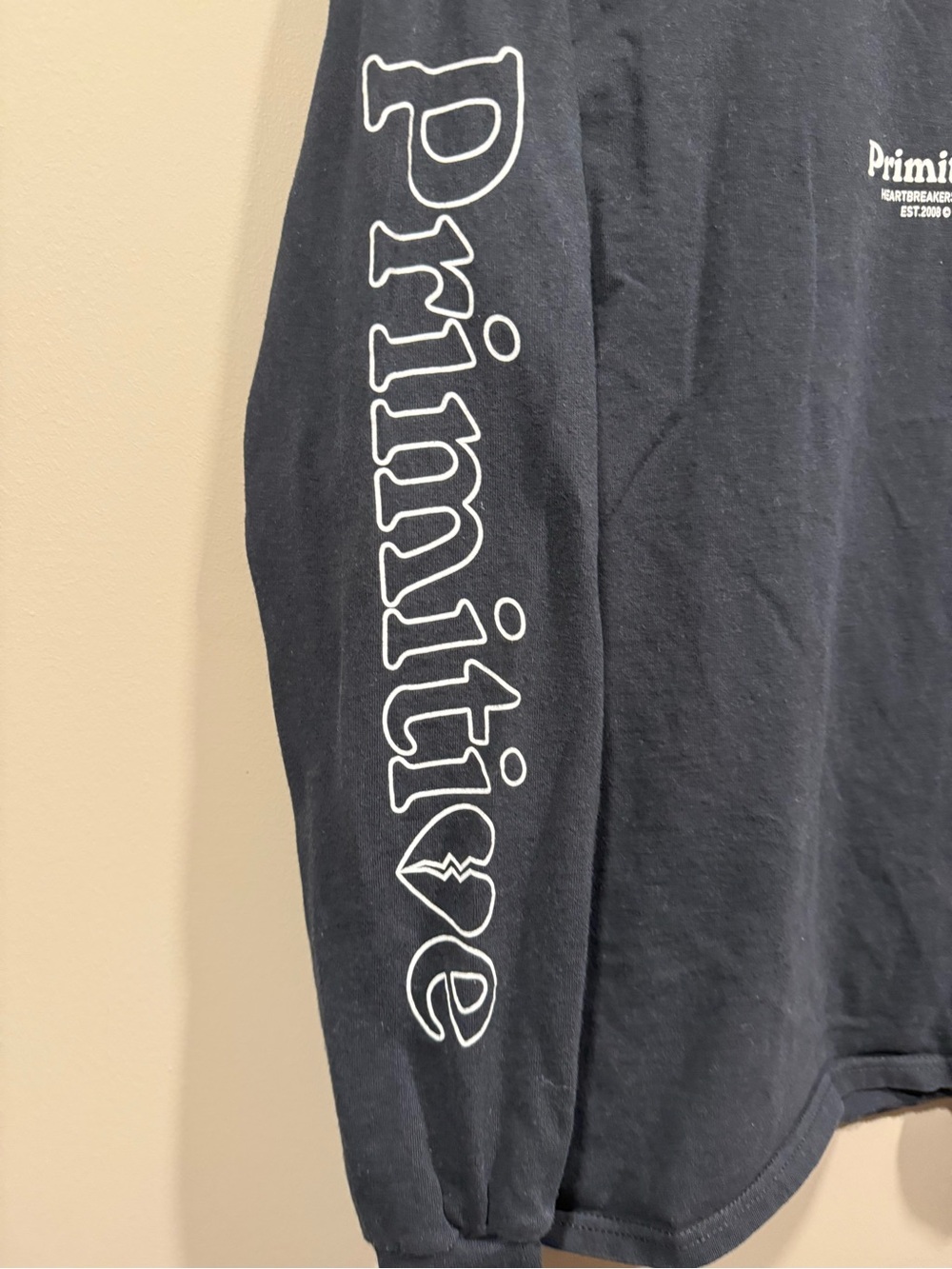 Primitive Black Long Sleeve Shirt with White Chest & Sleeve Logo image 3